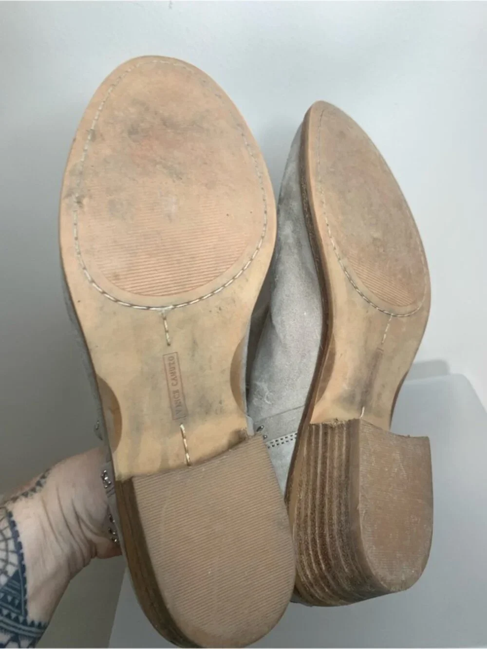 Vince Camuto Leather Suede Western Studded Boot 9.5